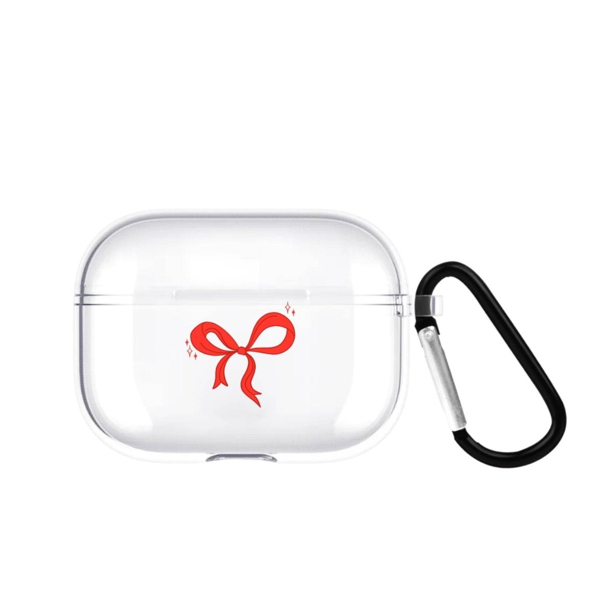 Red Bow AirPods Pro Şeffaf Silikon Kılıf Beyaz Şeffaf - SUMTHINCS