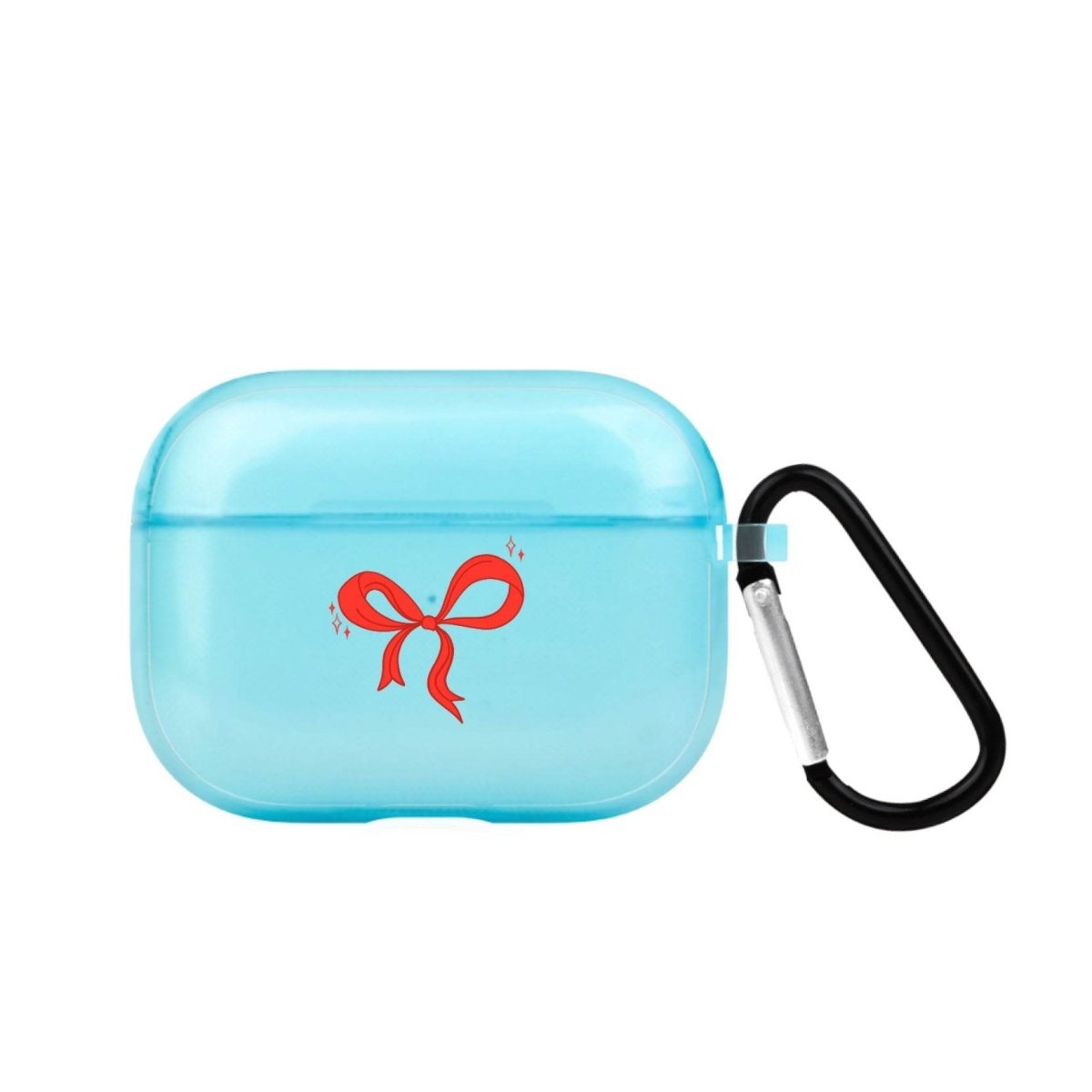 Red Bow AirPods Pro Şeffaf Silikon Kılıf Mavi - SUMTHINCS