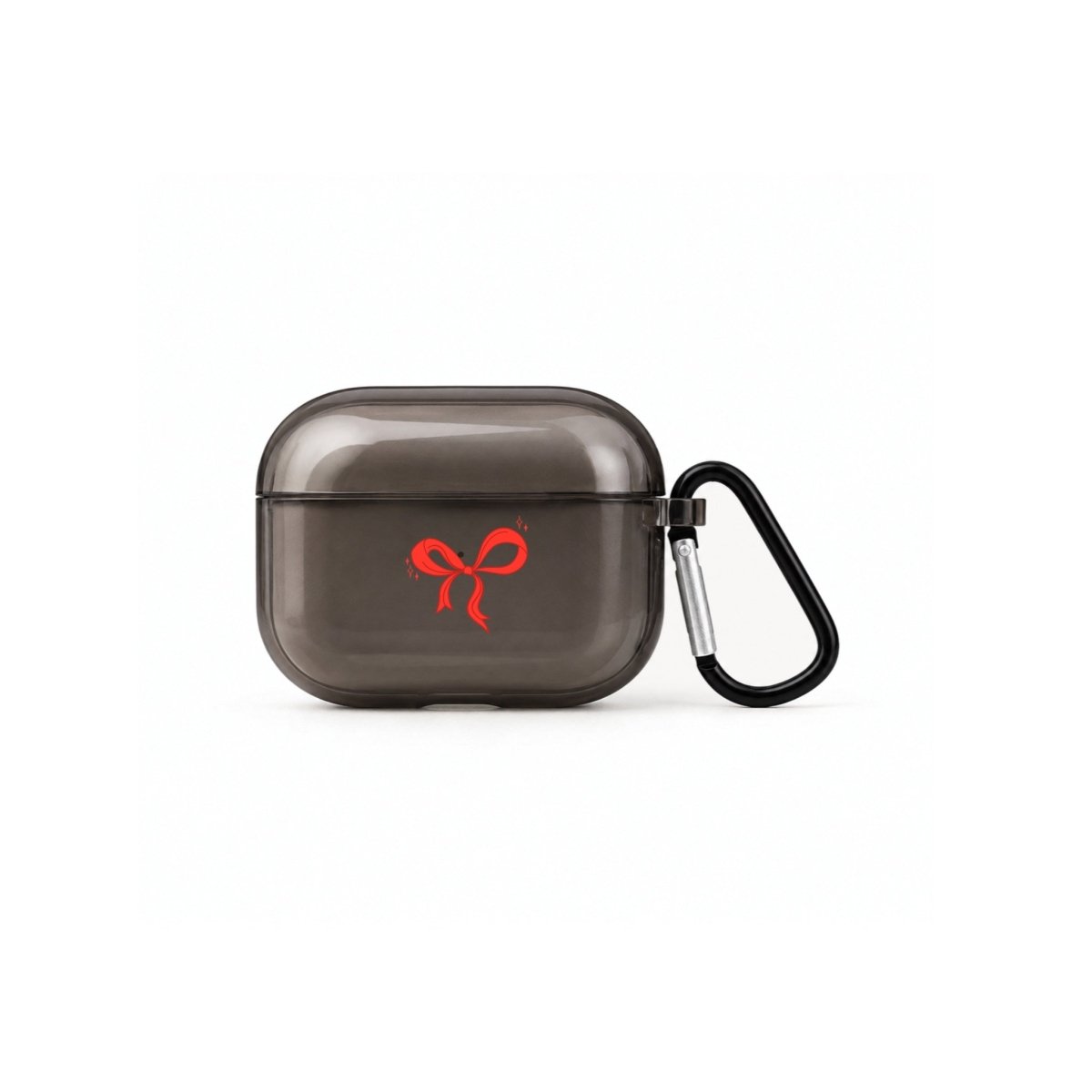 Red Bow AirPods Pro Şeffaf Silikon Kılıf Siyah - Sumthincs