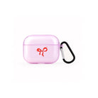 Red Bow AirPods Pro Şeffaf Silikon Kılıf Lila - Sumthincs