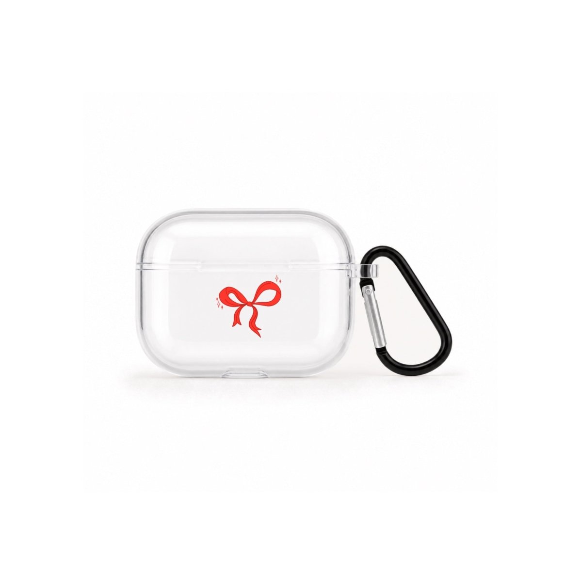 Red Bow AirPods Pro Şeffaf Silikon Kılıf Beyaz Şeffaf - Sumthincs