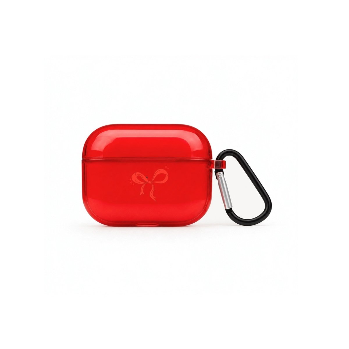Red Bow AirPods Pro Şeffaf Silikon Kılıf Kırmızı - Sumthincs