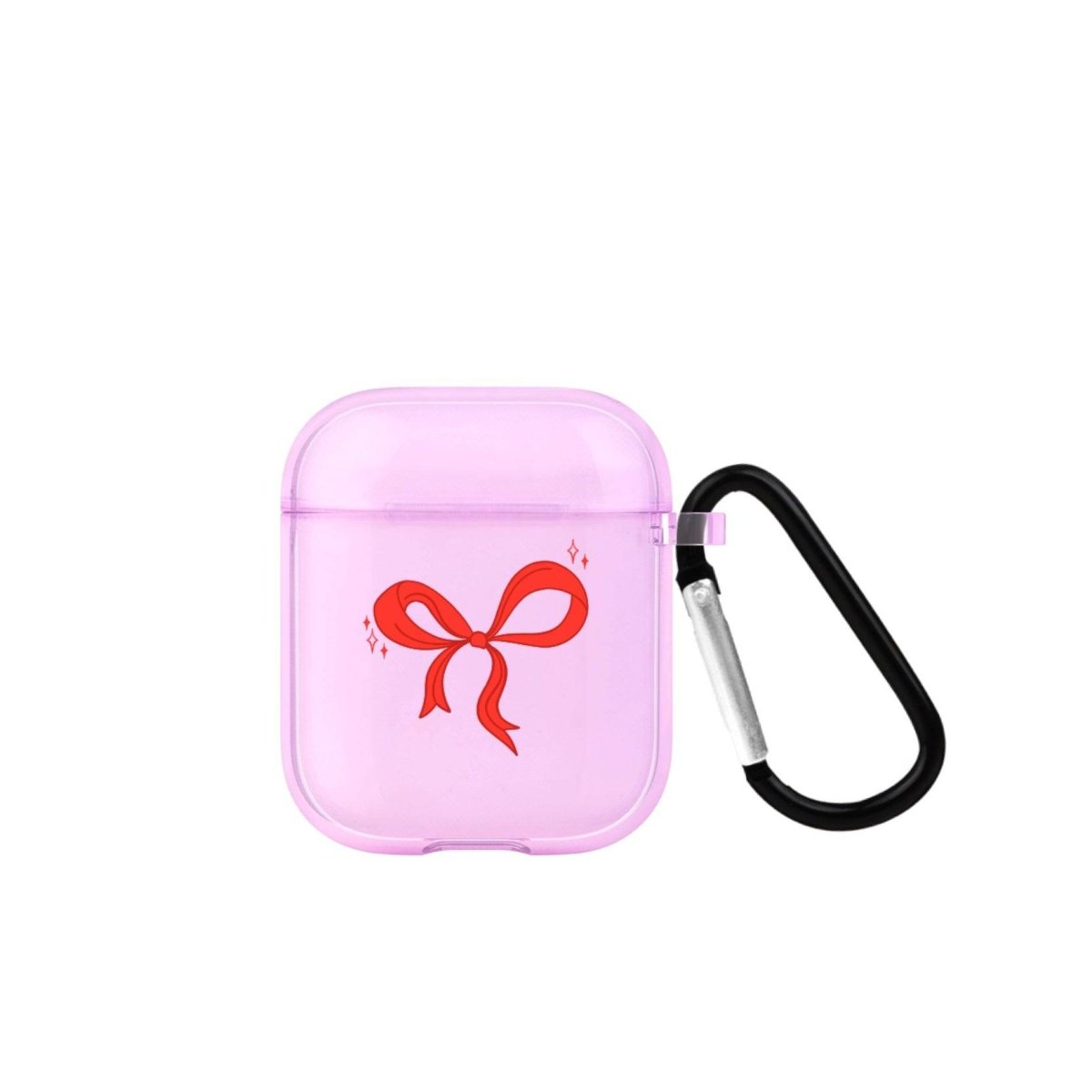 Red Bow AirPods Şeffaf Silikon Kılıf Lila - SUMTHINCS