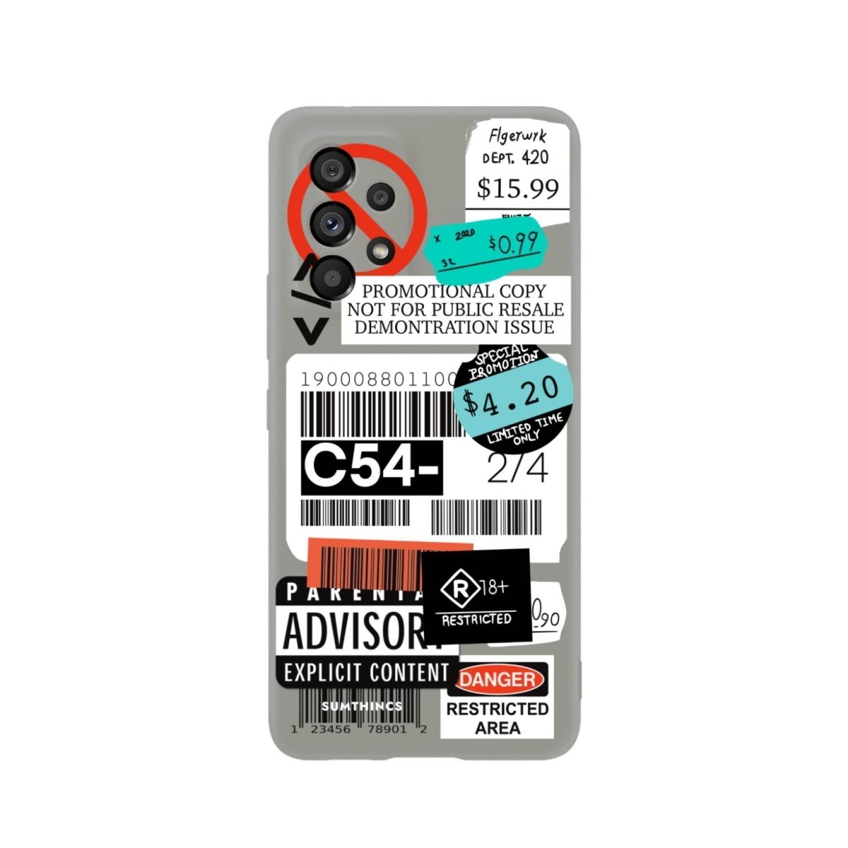 Samsung A06 Barcode C54 Premium Telefon Kılıfı Gri - SUMTHINCS