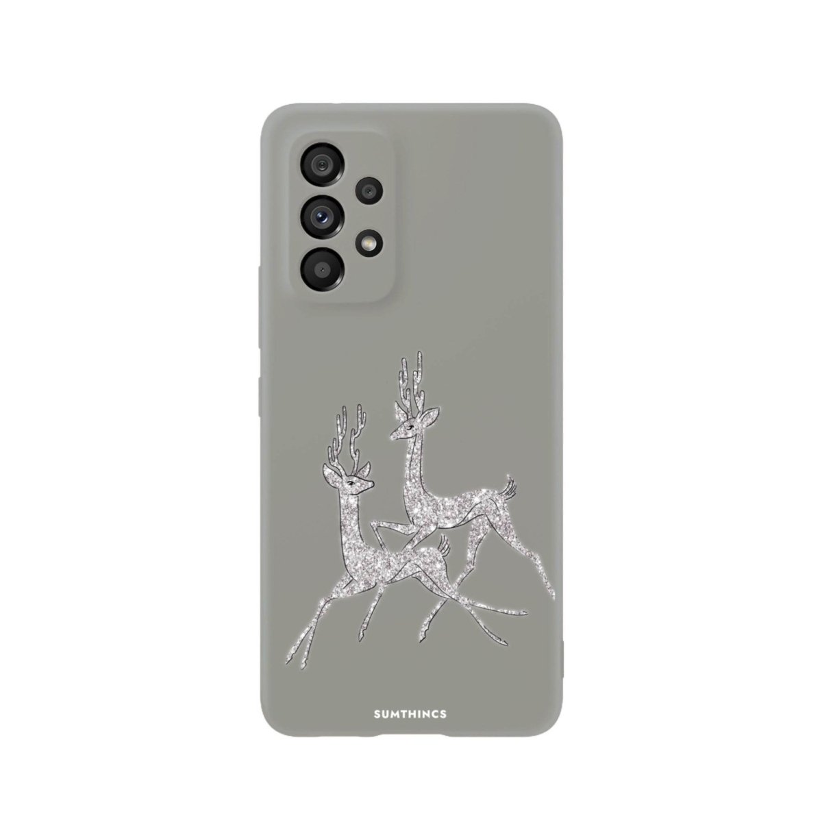 Samsung A06 Disco Deers Premium Telefon Kılıfı Gri - SUMTHINCS