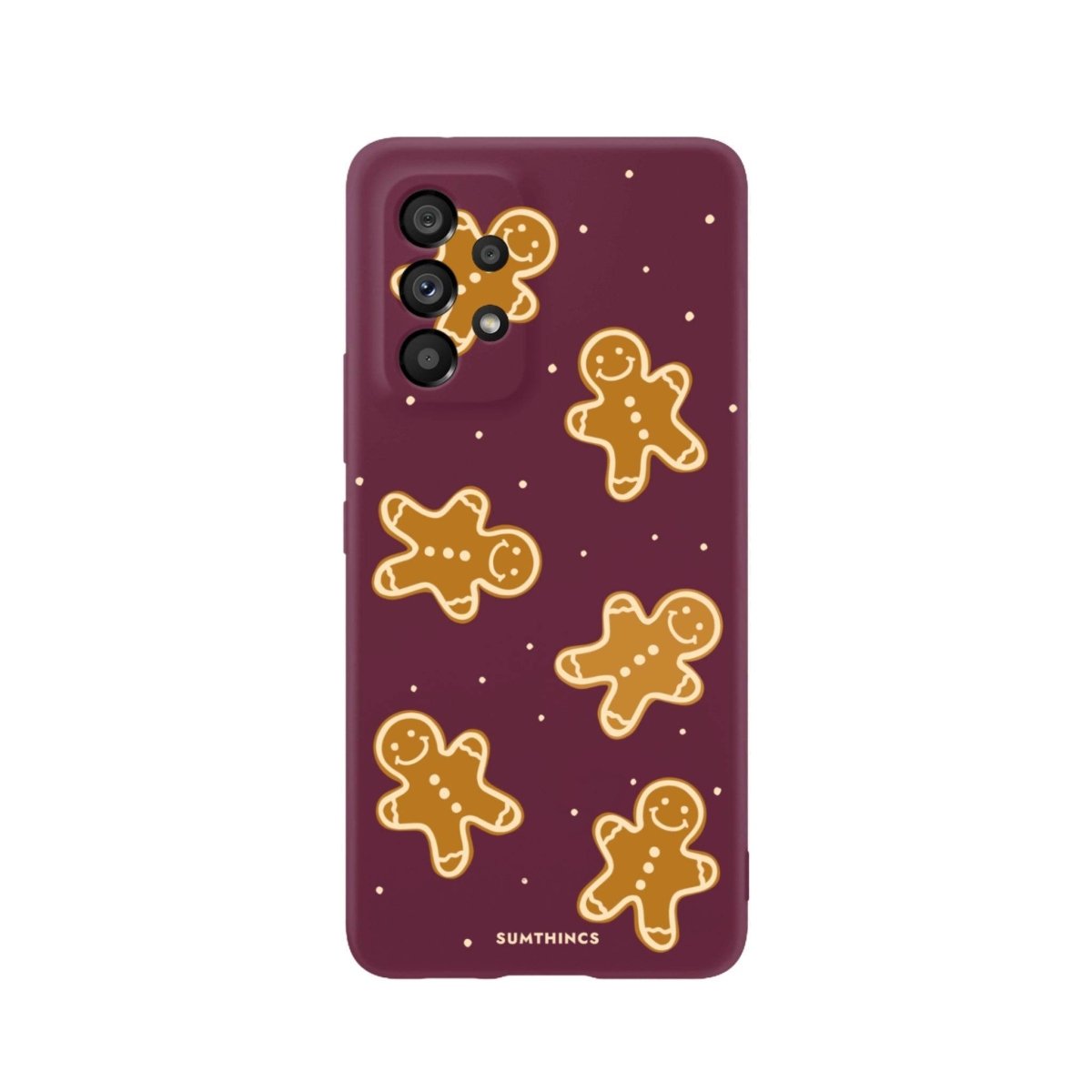 Samsung A06 Gingerbread Man Premium Telefon Kılıfı Bordo - SUMTHINCS