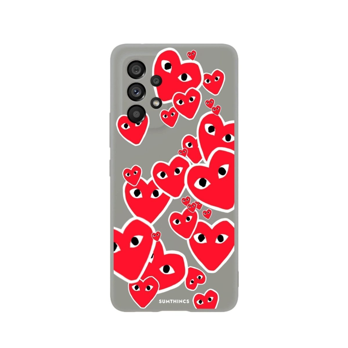 Samsung A06 Hearts Premium Telefon Kılıfı Gri - SUMTHINCS