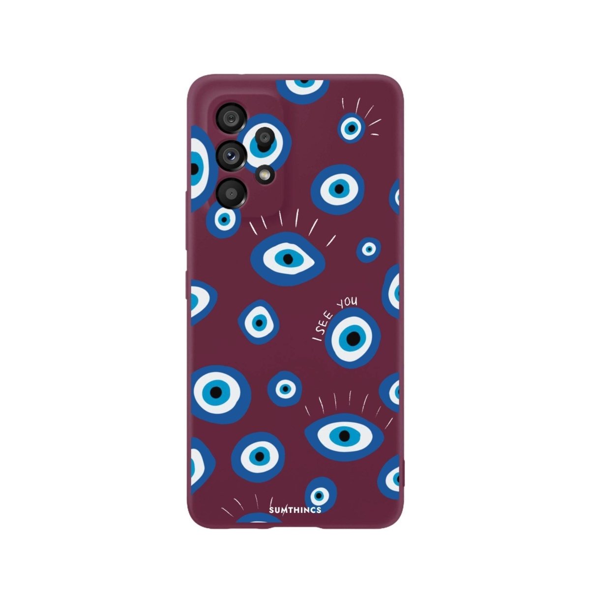 Samsung A06 I See You Premium Telefon Kılıfı Bordo - SUMTHINCS