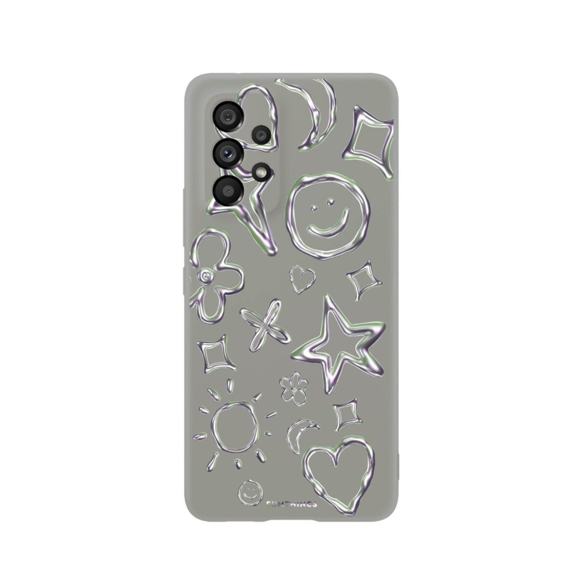 Samsung A06 Silver Doodles Premium Telefon Kılıfı Gri - SUMTHINCS