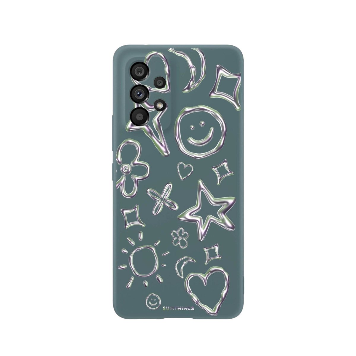 Samsung A06 Silver Doodles Premium Telefon Kılıfı - SUMTHINCS