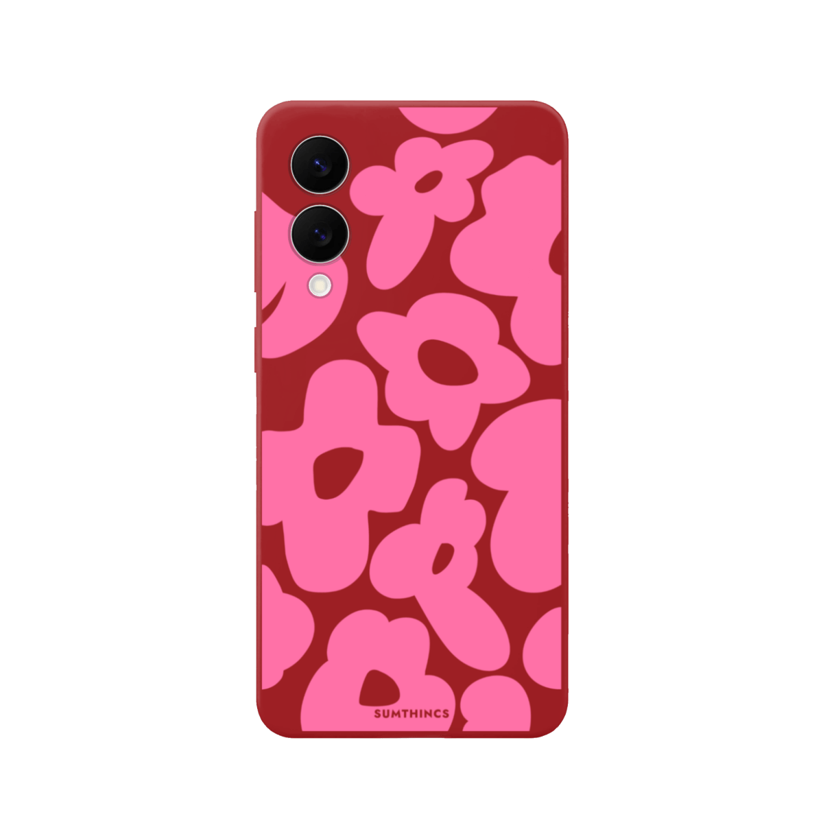 Samsung A07 Daisy Pop Premium Telefon Kılıfı Kırmızı - SUMTHINCS