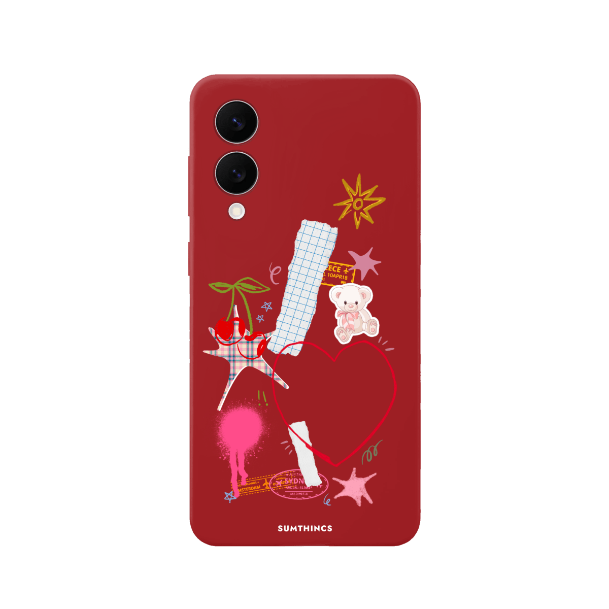 Samsung A07 Sweet Chaos Premium Telefon Kılıfı Kırmızı - SUMTHINCS