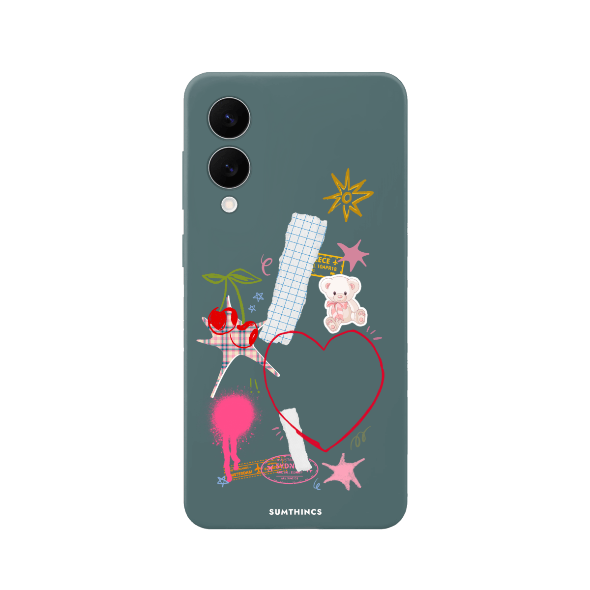 Samsung A07 Sweet Chaos Premium Telefon Kılıfı Kaktüs Yeşili - SUMTHINCS