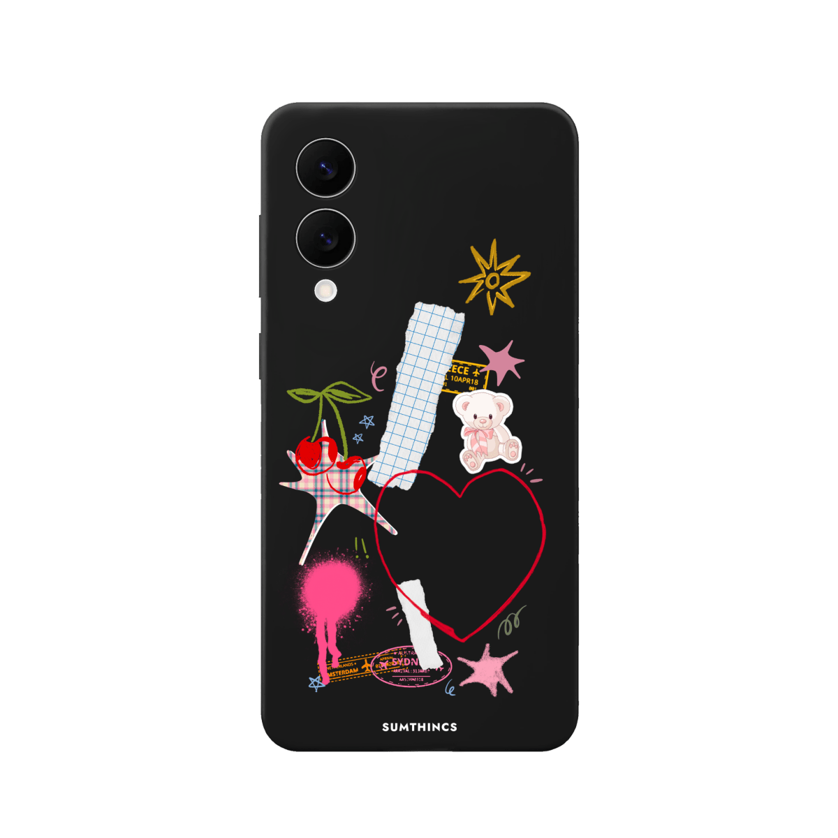 Samsung A07 Sweet Chaos Premium Telefon Kılıfı Siyah - SUMTHINCS