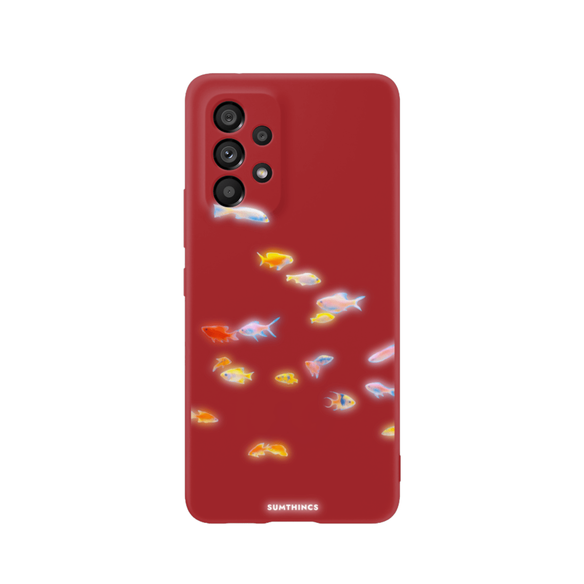Samsung A13 Neon Fish Premium Telefon Kılıfı Kırmızı - SUMTHINCS