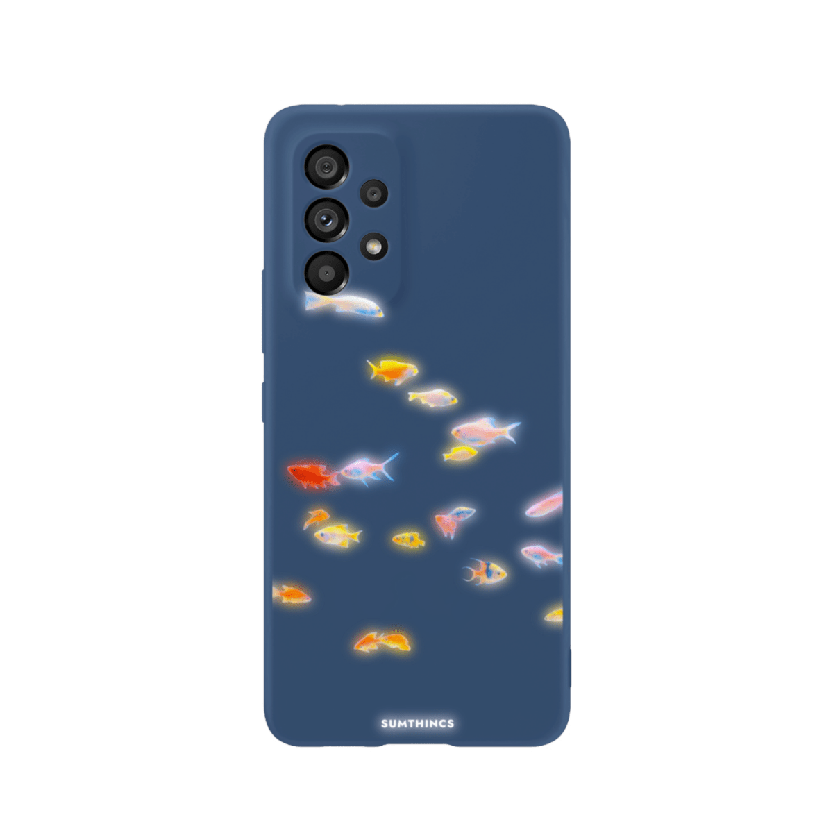 Samsung A13 Neon Fish Premium Telefon Kılıfı Pasifik Mavi - SUMTHINCS