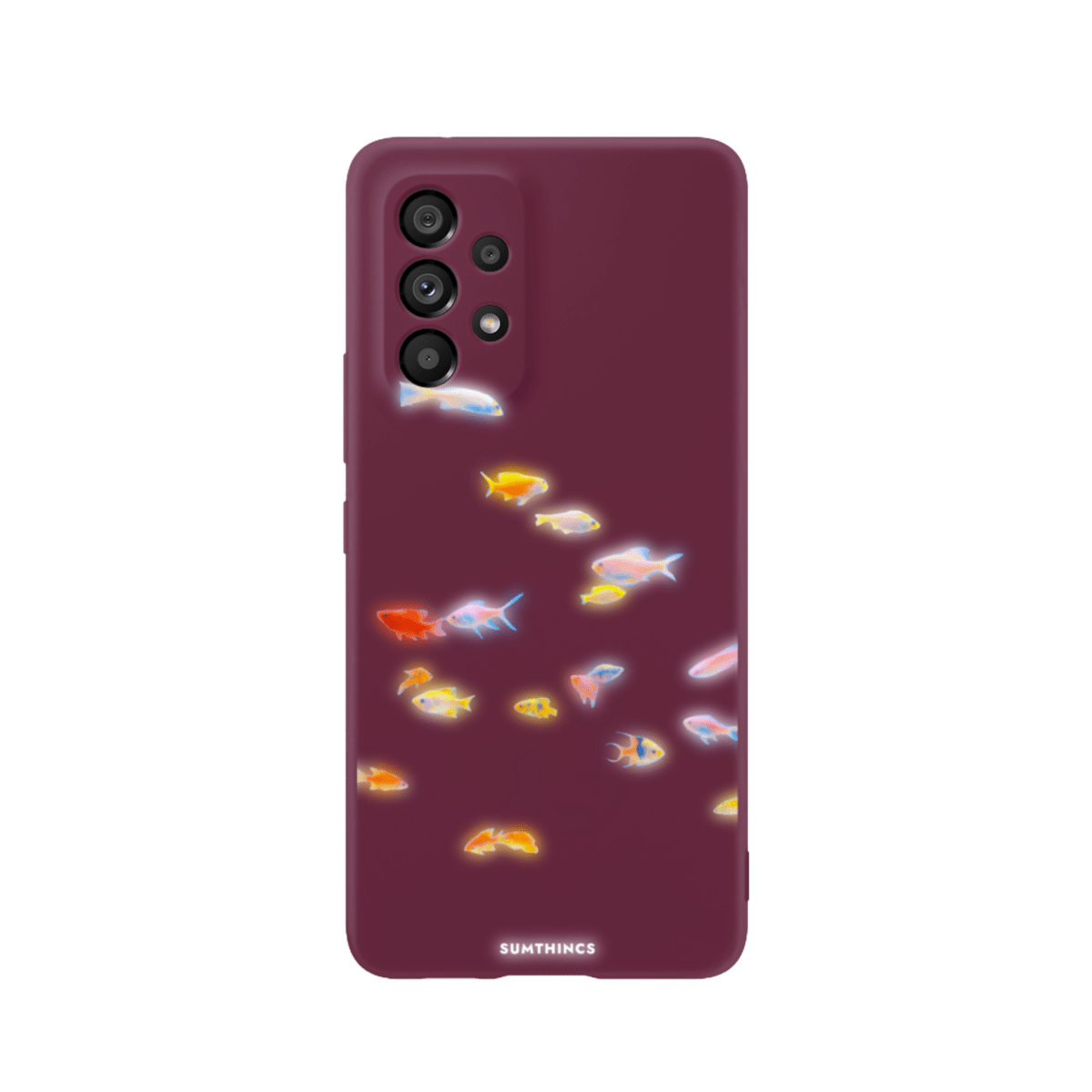Samsung A13 Neon Fish Premium Telefon Kılıfı Bordo - SUMTHINCS