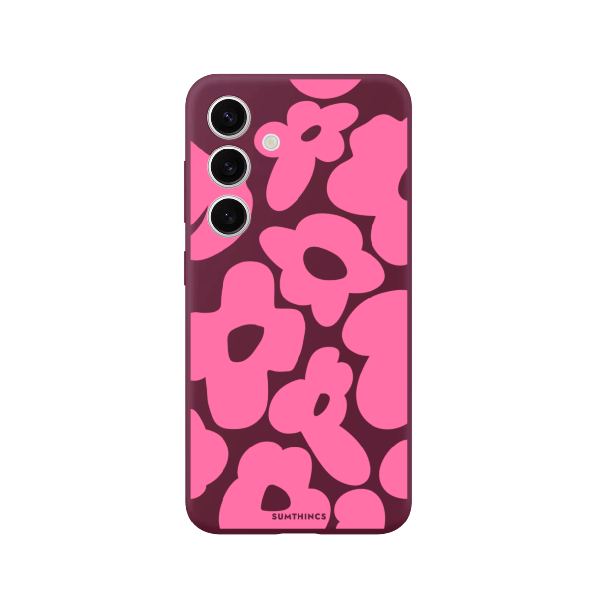 Samsung A14 Daisy Pop Premium Telefon Kılıfı Bordo - SUMTHINCS