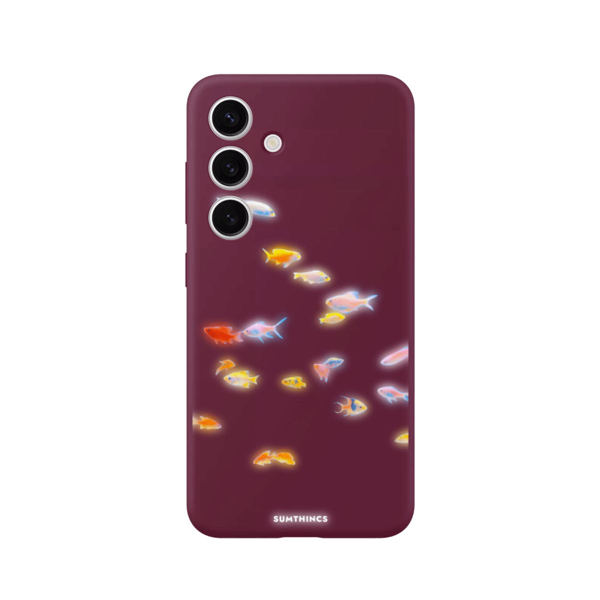 Samsung A14 Neon Fish Premium Telefon Kılıfı Bordo - SUMTHINCS