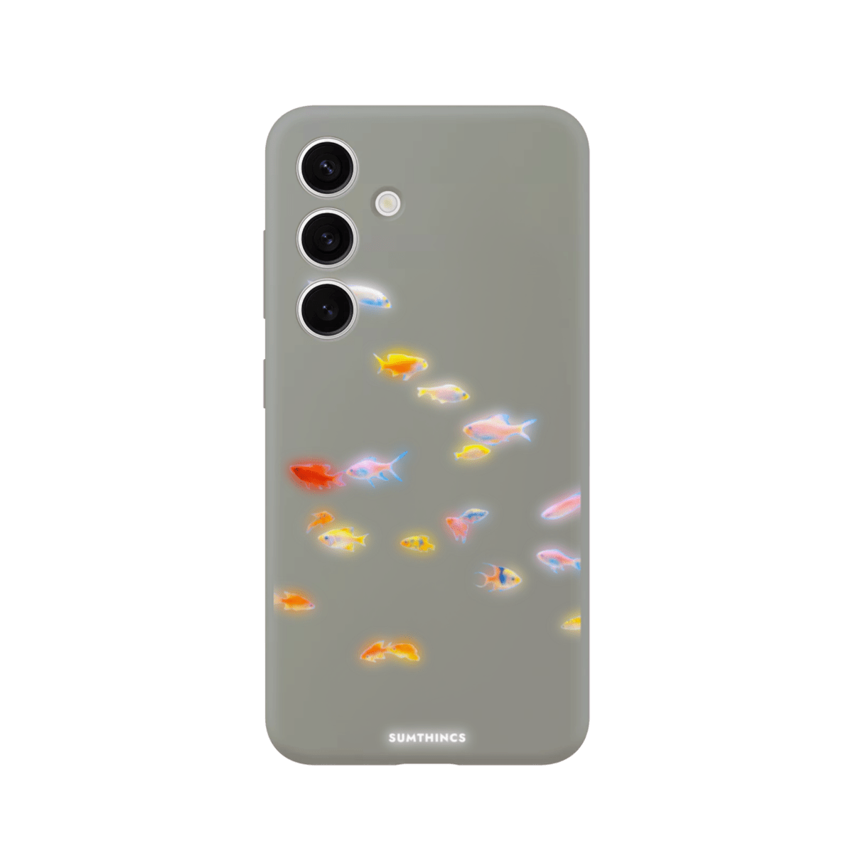 Samsung A14 Neon Fish Premium Telefon Kılıfı Gri - SUMTHINCS