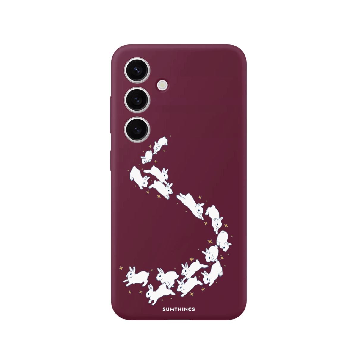 Samsung A14 Starry Bunnies Premium Telefon Kılıfı Bordo - SUMTHINCS