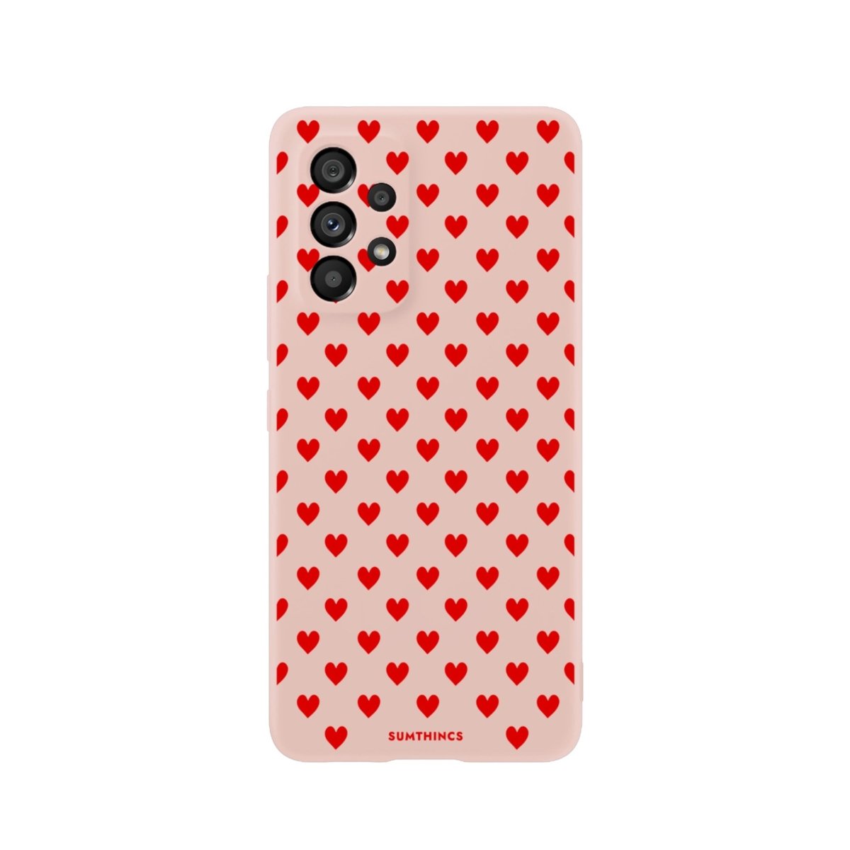 Samsung A73 Little Hearts Premium Telefon Kılıfı Bej - SUMTHINCS