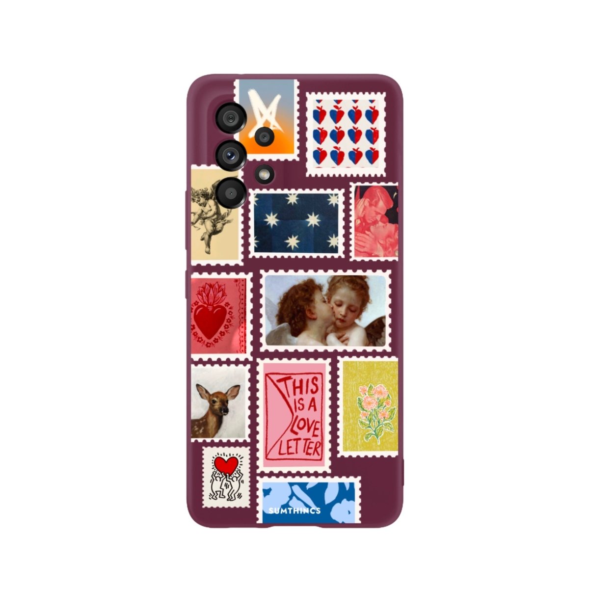 Samsung A73 Love Letter Premium Telefon Kılıfı Bordo - SUMTHINCS