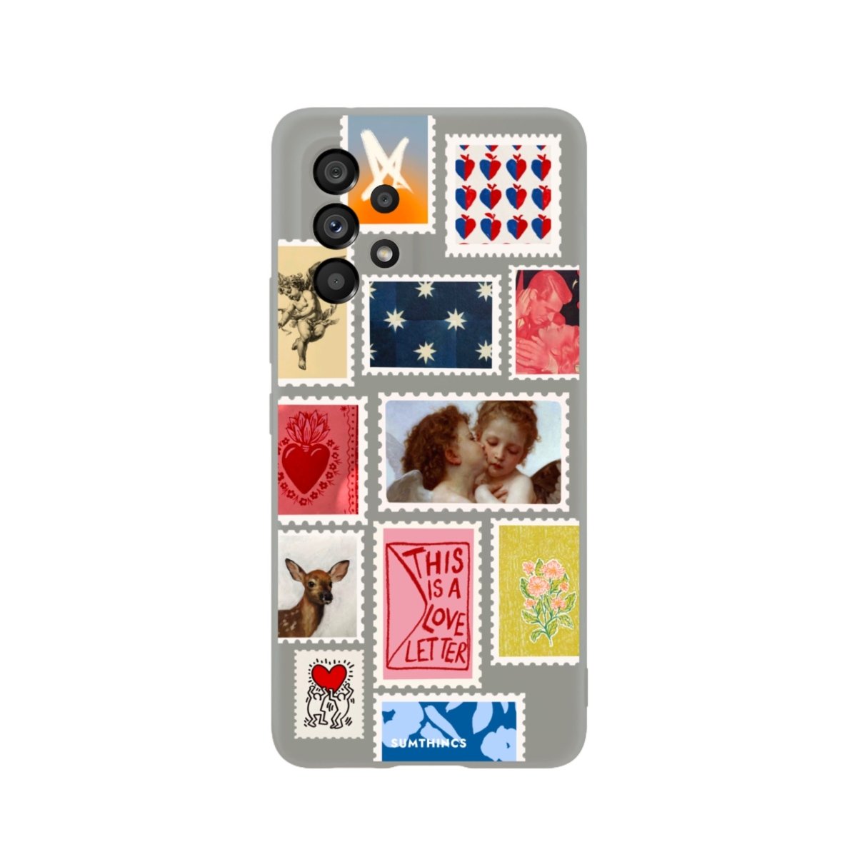 Samsung A73 Love Letter Premium Telefon Kılıfı Gri - SUMTHINCS
