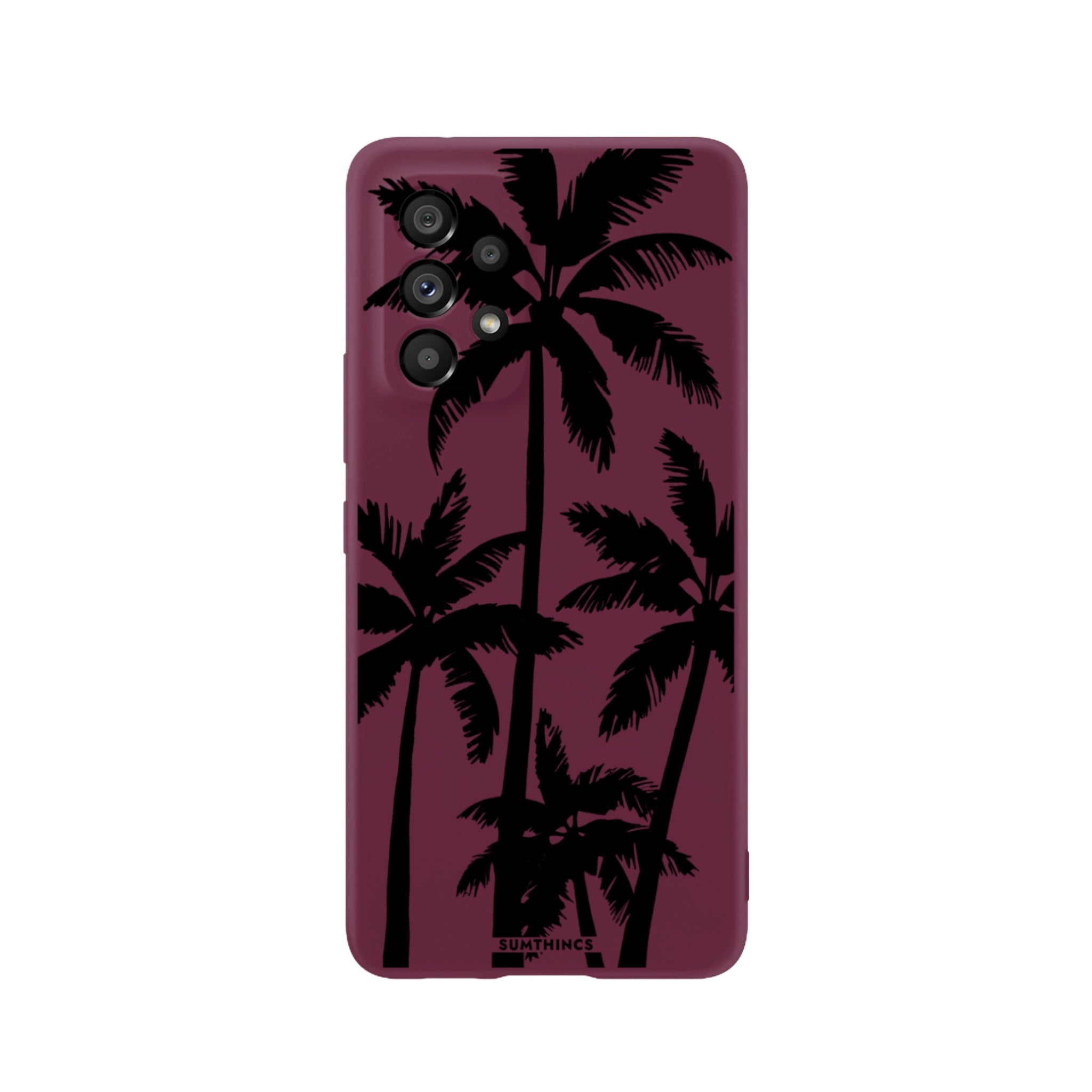 Samsung A73 Palm Trees Premium Telefon Kılıfı Bordo - SUMTHINCS