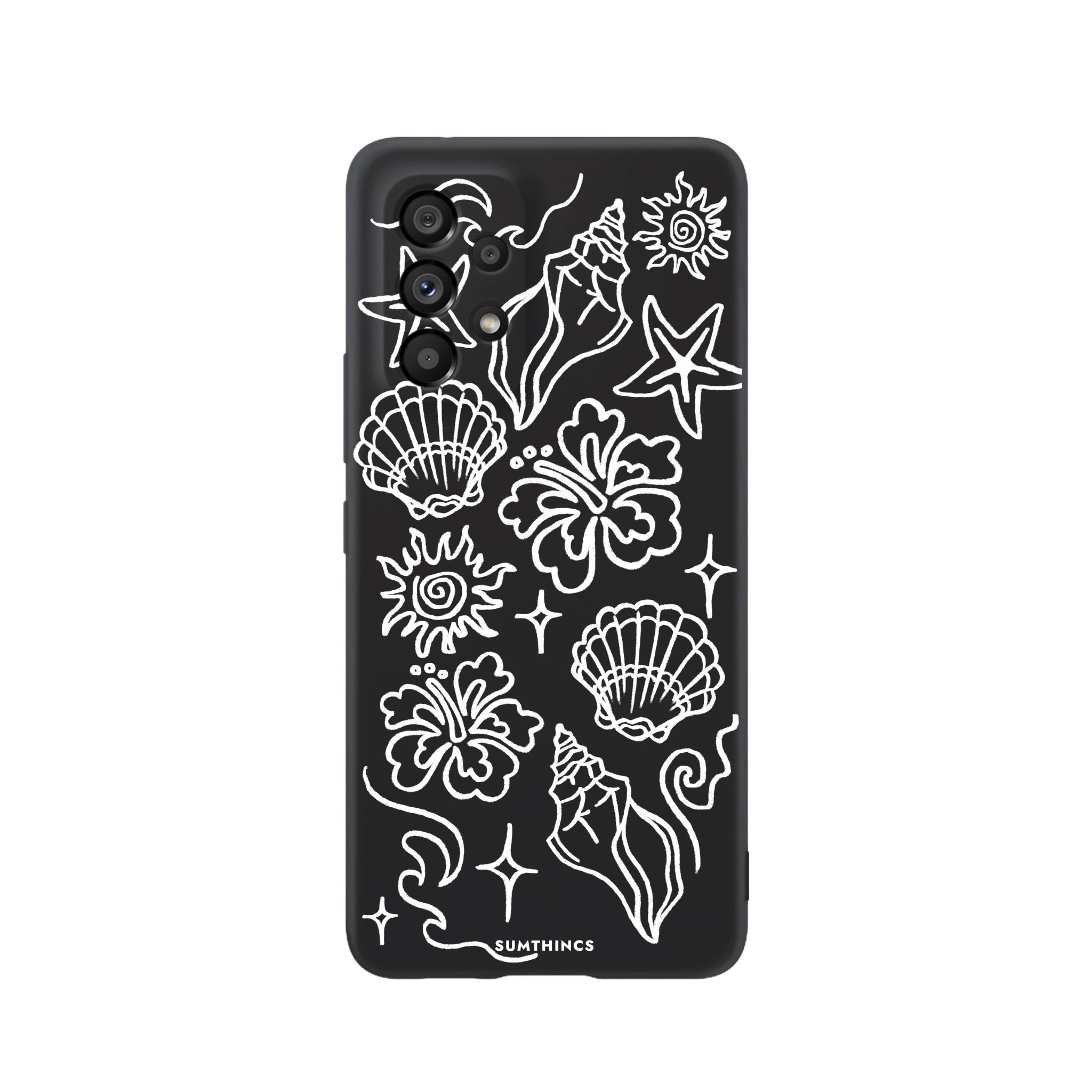 Samsung A73 Summer Sketch Premium Telefon Kılıfı Siyah - SUMTHINCS