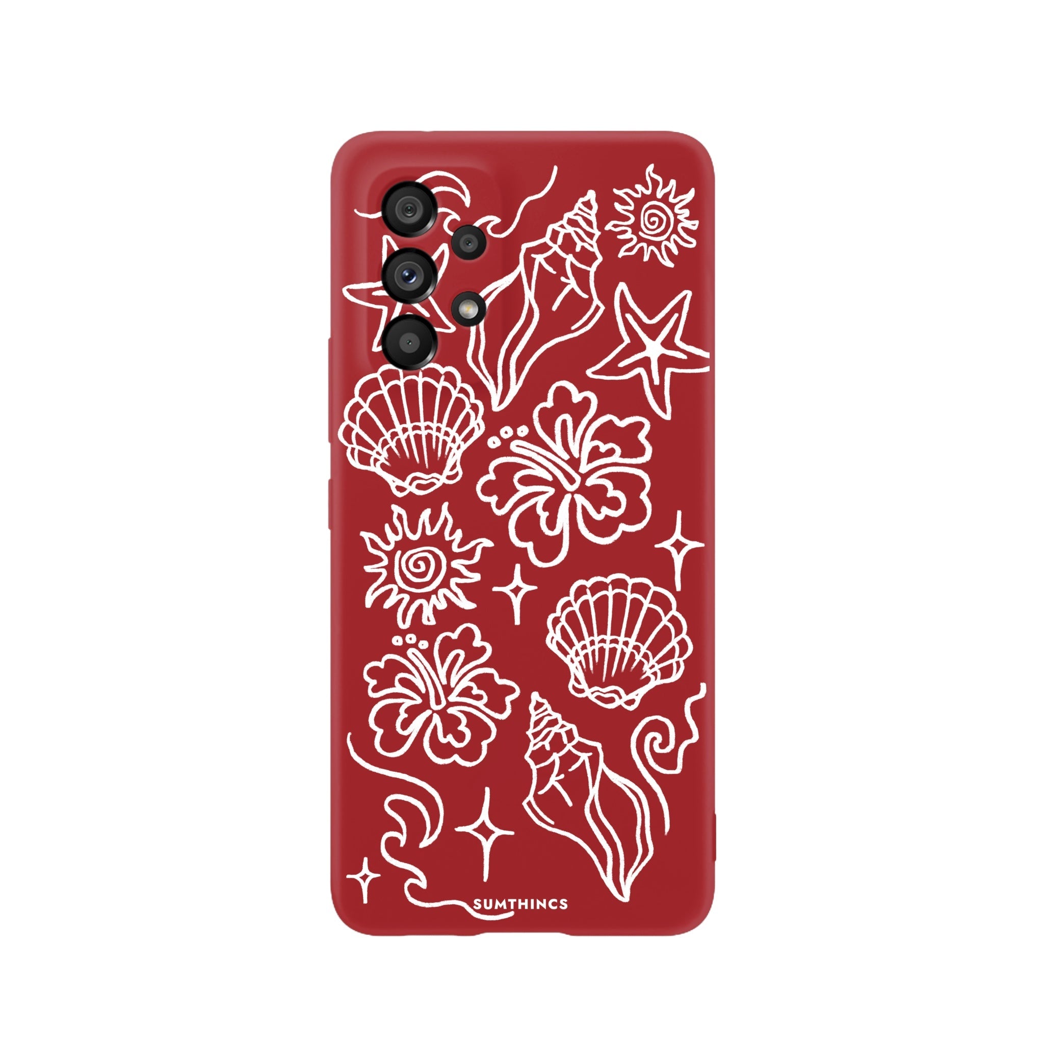 Samsung A73 Summer Sketch Premium Telefon Kılıfı Kırmızı - SUMTHINCS