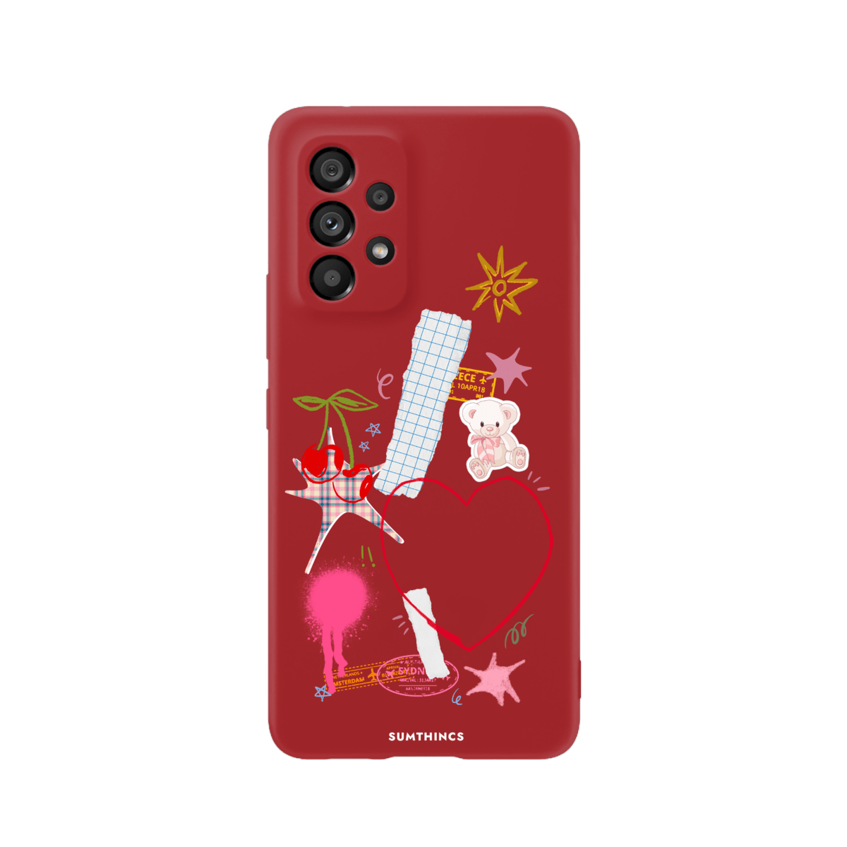 Samsung A73 Sweet Chaos Premium Telefon Kılıfı Kırmızı - SUMTHINCS