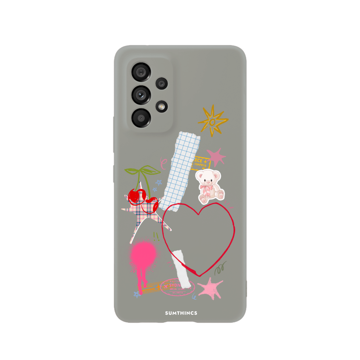 Samsung A73 Sweet Chaos Premium Telefon Kılıfı Gri - SUMTHINCS