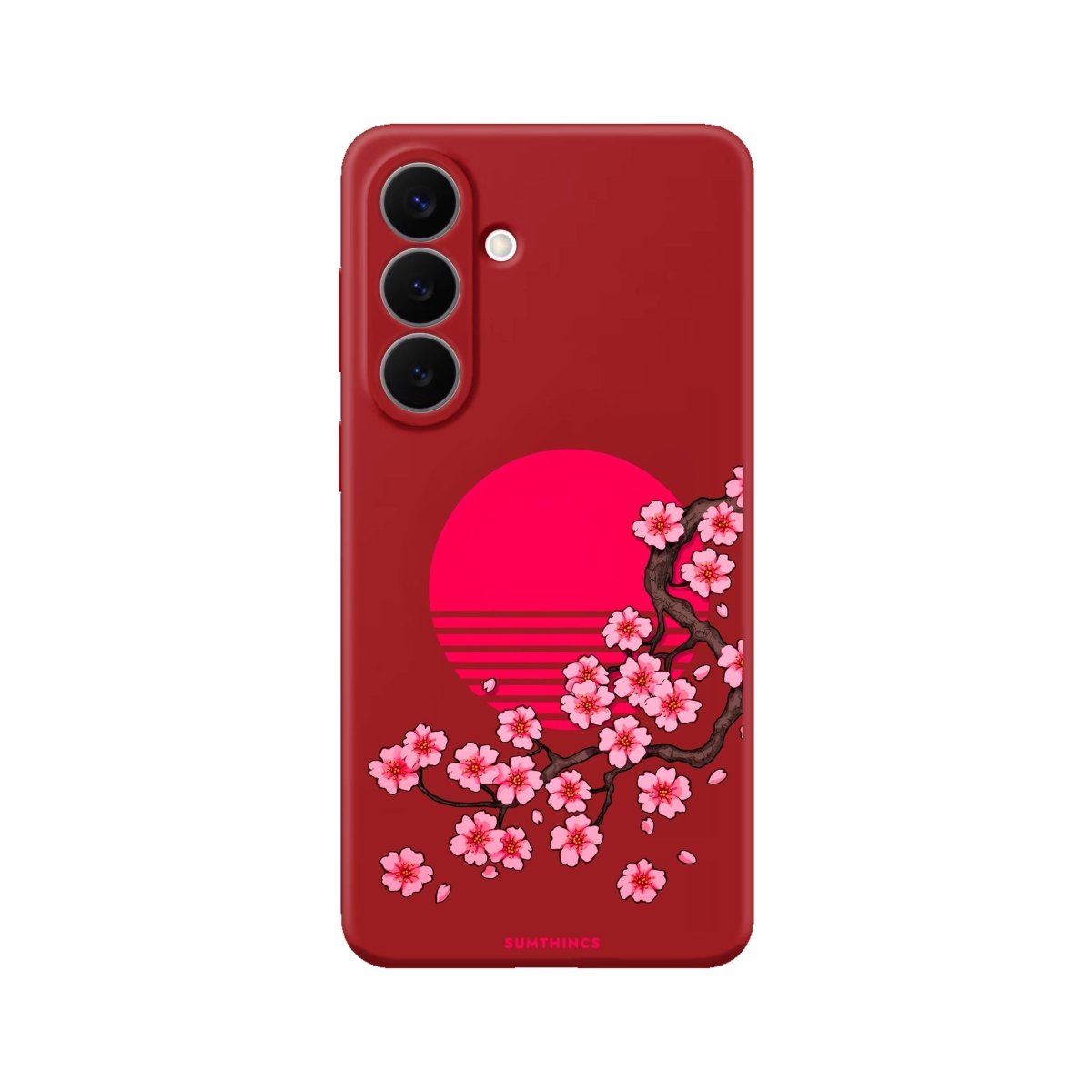 Samsung Cherry Blossom Dawn Premium Telefon Kılıfı Kırmızı - Sumthincs