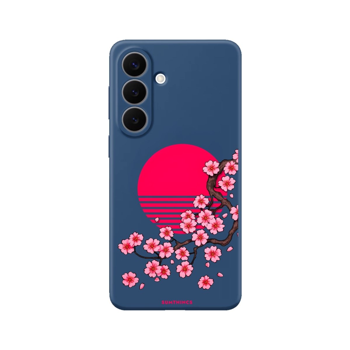 Samsung Cherry Blossom Dawn Premium Telefon Kılıfı Pasifik Mavi - Sumthincs
