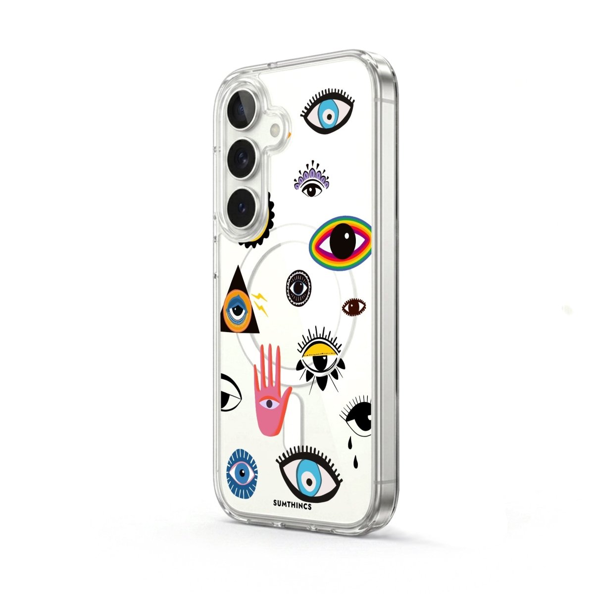 Samsung Eye Stickers Clear Magsafe Telefon Kılıfı - Sumthincs