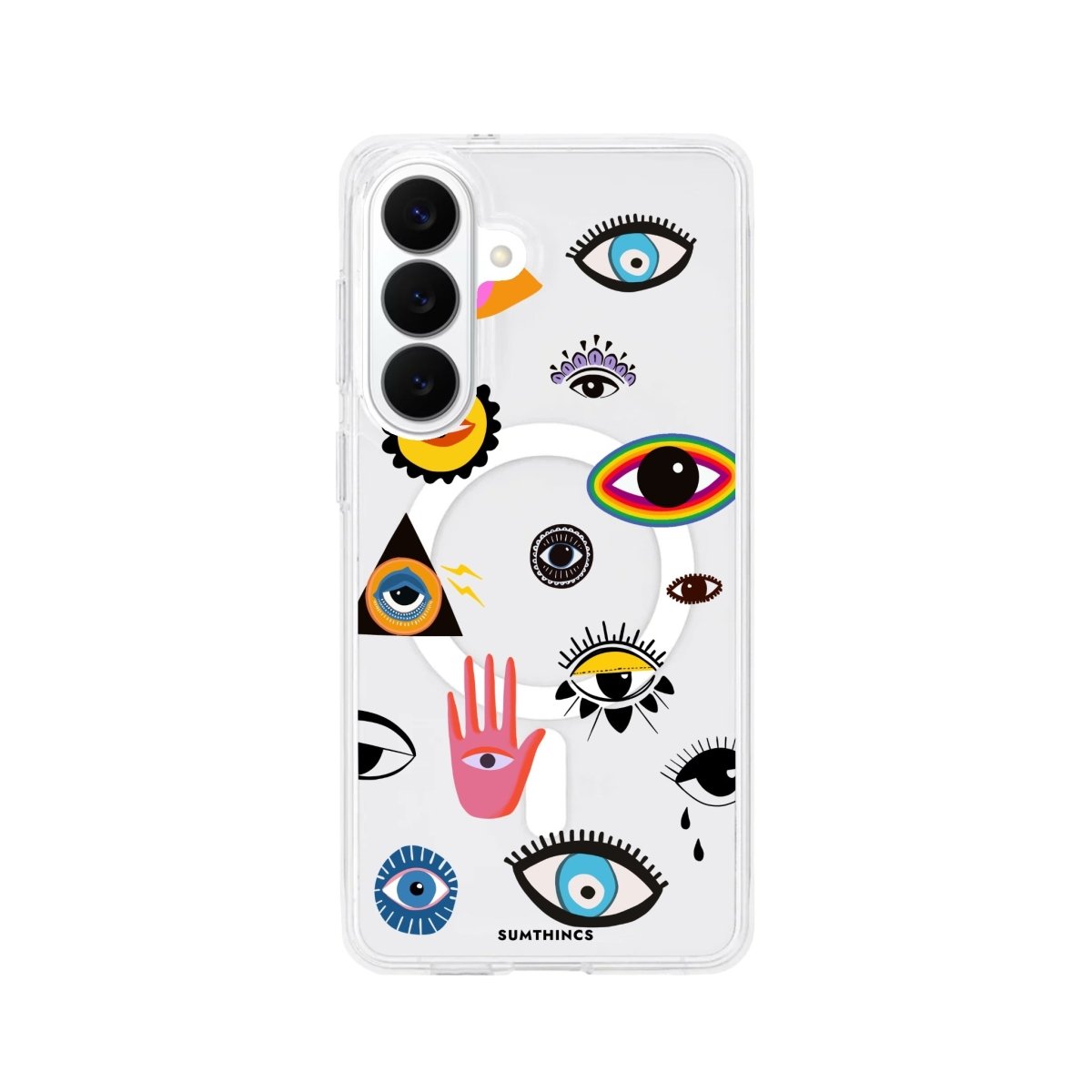 Samsung Eye Stickers Clear Magsafe Telefon Kılıfı - Sumthincs