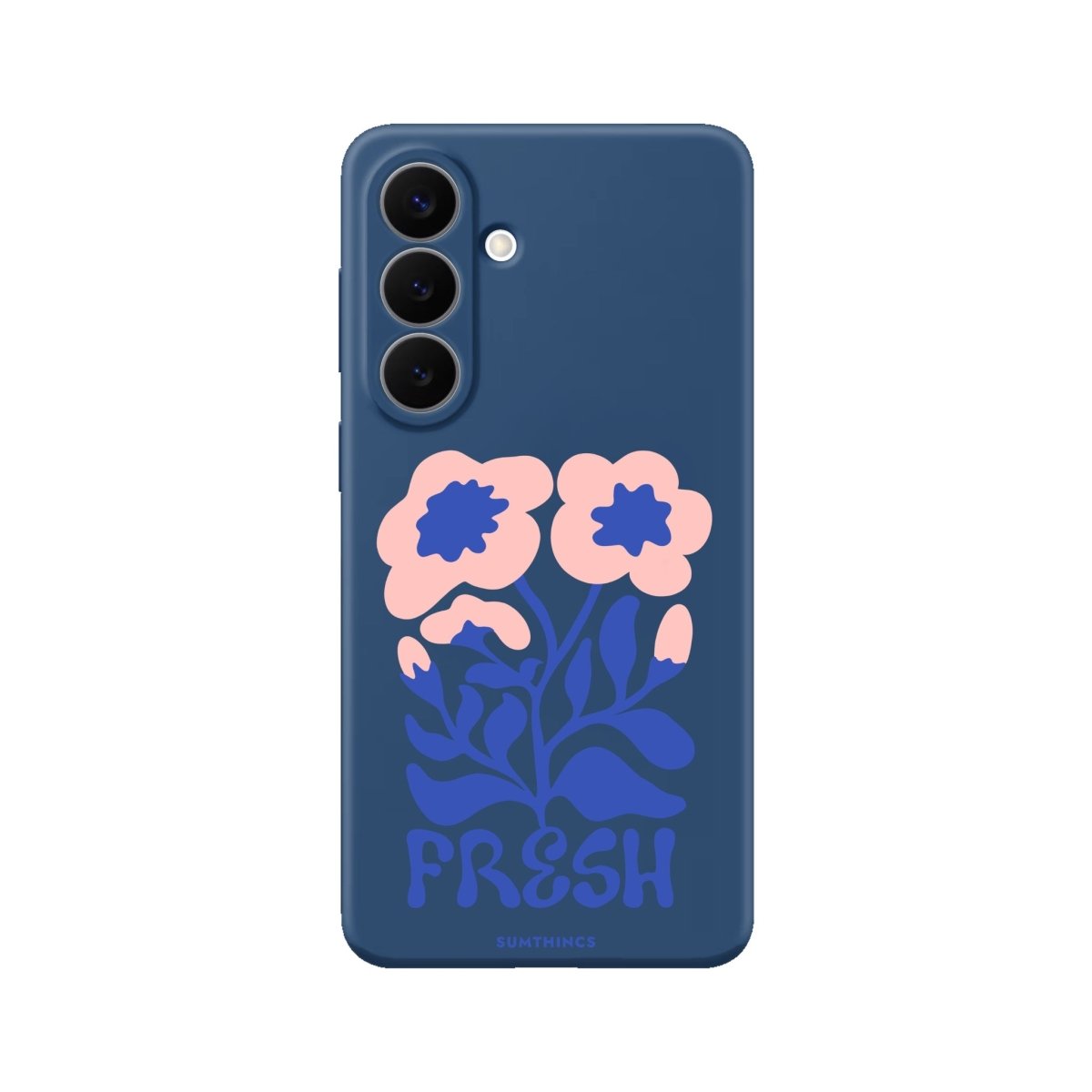 Samsung Fresh Flowers Premium Telefon Kılıfı Pasifik Mavi - Sumthincs