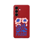 Samsung Fresh Flowers Premium Telefon Kılıfı Kırmızı - Sumthincs