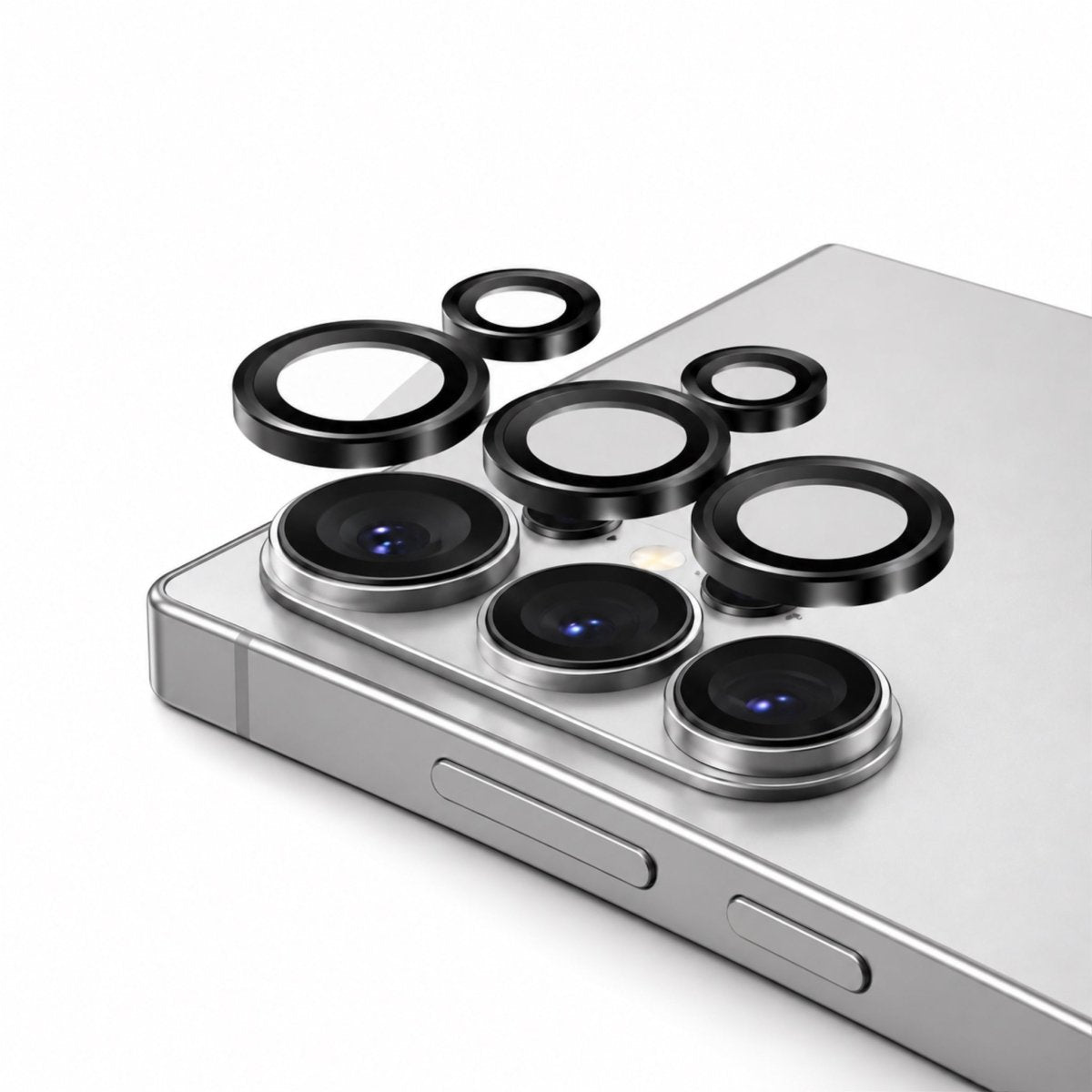 Samsung Kamera Lens Koruyucu – Metal Çerçeveli Siyah - Sumthincs