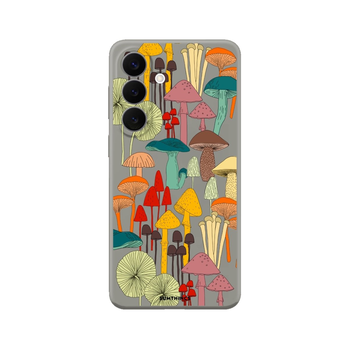 Samsung Mushrooms Premium Telefon Kılıfı Gri - Sumthincs