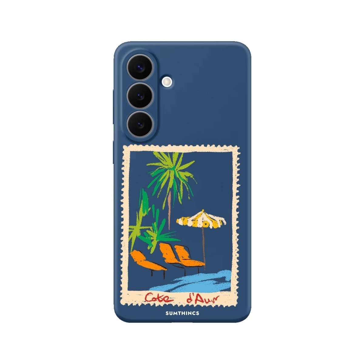 Samsung Postcard Premium Telefon Kılıfı Pasifik Mavi - Sumthincs