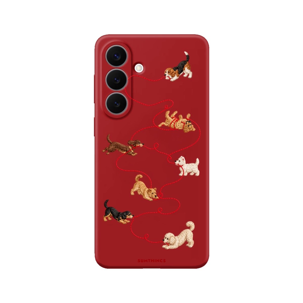 Samsung Puppy Premium Telefon Kılıfı Kırmızı - Sumthincs