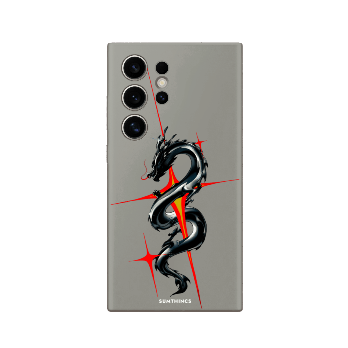 Samsung S22 Ultra Dragonflare Premium Telefon Kılıfı Gri - SUMTHINCS