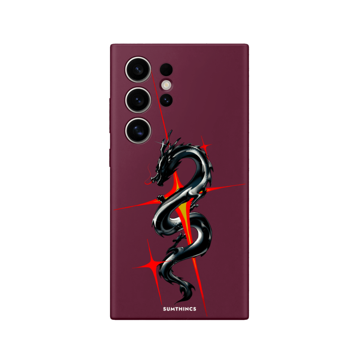 Samsung S22 Ultra Dragonflare Premium Telefon Kılıfı Bordo - SUMTHINCS