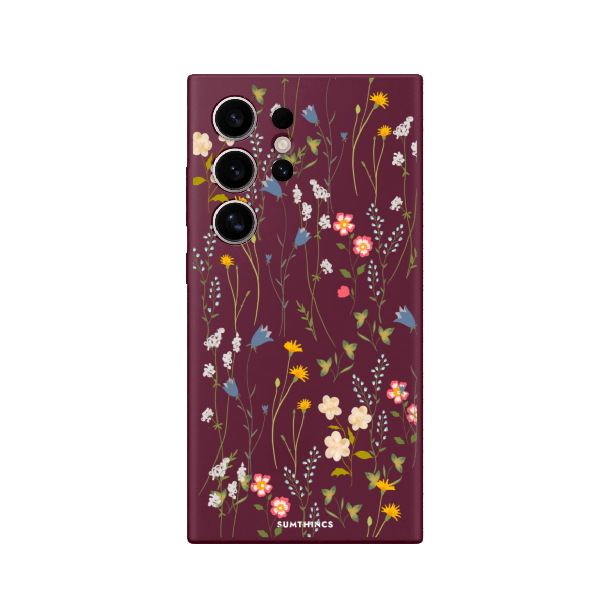 Samsung S22 Ultra Eternal Garden Premium Telefon Kılıfı Bordo - SUMTHINCS