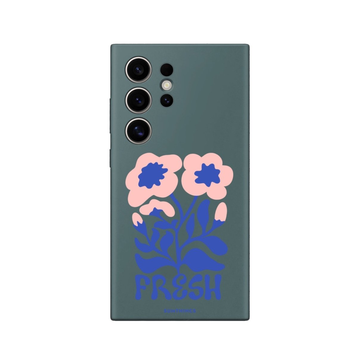 Samsung S22 Ultra Fresh Flowers Premium Telefon Kılıfı Kaktüs Yeşili - SUMTHINCS