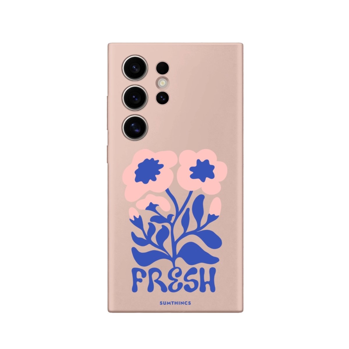 Samsung S22 Ultra Fresh Flowers Premium Telefon Kılıfı Bej - SUMTHINCS