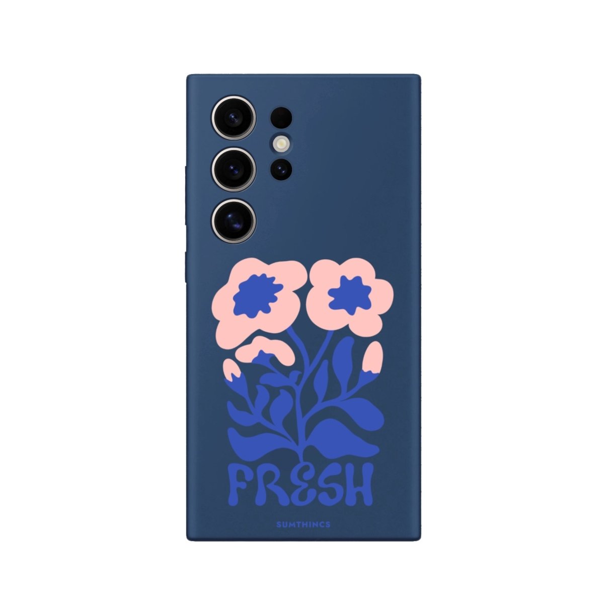 Samsung S22 Ultra Fresh Flowers Premium Telefon Kılıfı Pasifik Mavi - SUMTHINCS