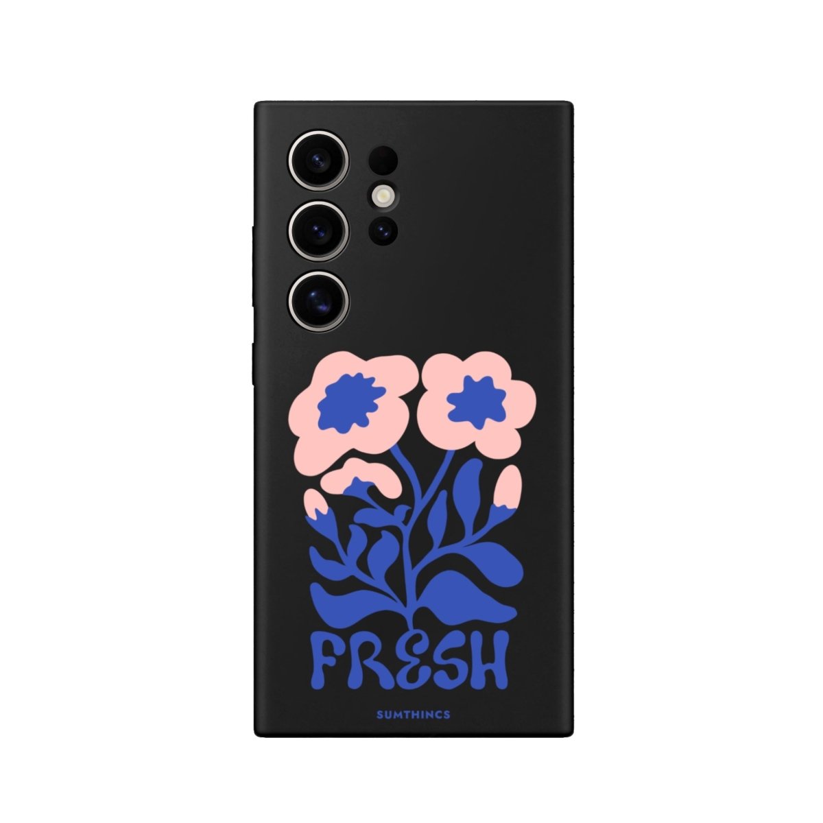 Samsung S22 Ultra Fresh Flowers Premium Telefon Kılıfı Siyah - SUMTHINCS